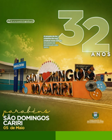 A Câmara Municipal de São Domingos do Cariri parabeniza o município pelos seus 32 anos de emancipação política.