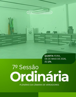 A Câmara Municipal de São Domingos do Cariri tem a honra de convidar você para participar da 7ª Sessão Ordinária do ano de 2026.