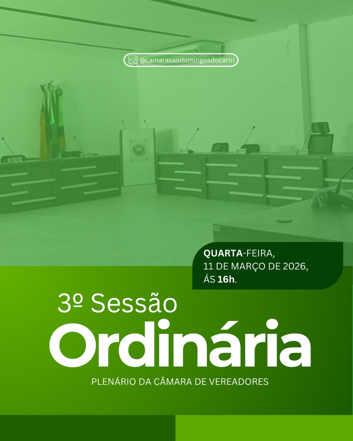 Convite Especial | 3° Sessão Ordinária de 2026📢
