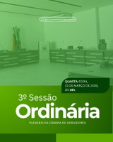 Convite Especial | 3° Sessão Ordinária de 2026📢