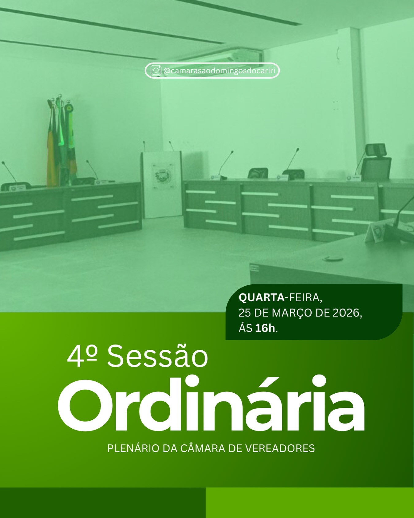 Convite Especial | 4° Sessão Ordinária de 2026📢