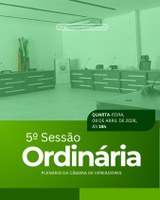 Convite Especial | 5° Sessão Ordinária de 2026📢