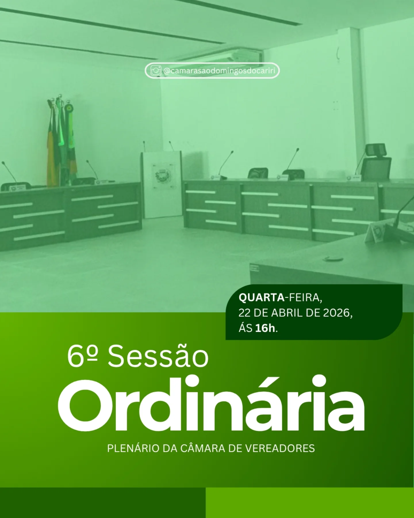 Convite Especial | 6° Sessão Ordinária de 2026📢