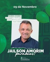 Hoje celebramos mais um ano de vida do nosso querido vereador Jailson Amorim!
