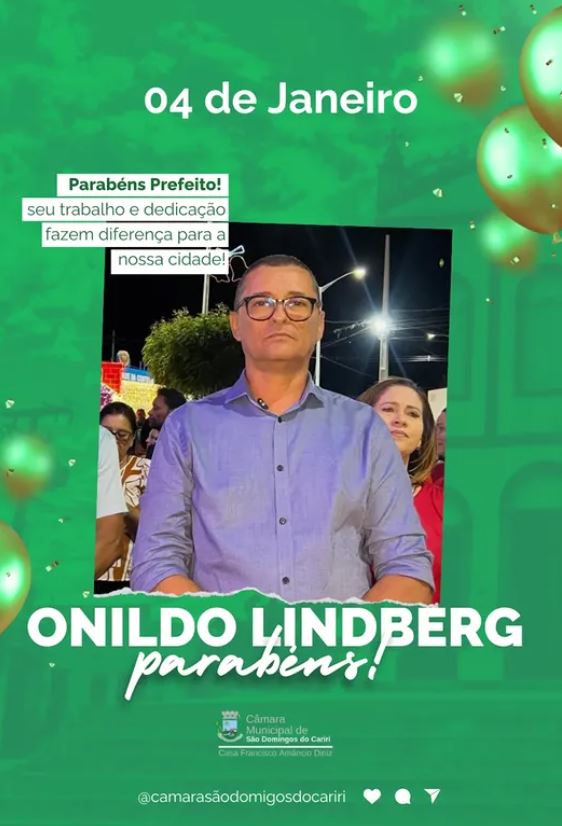 Parabéns, prefeito Onildo Lindberg!